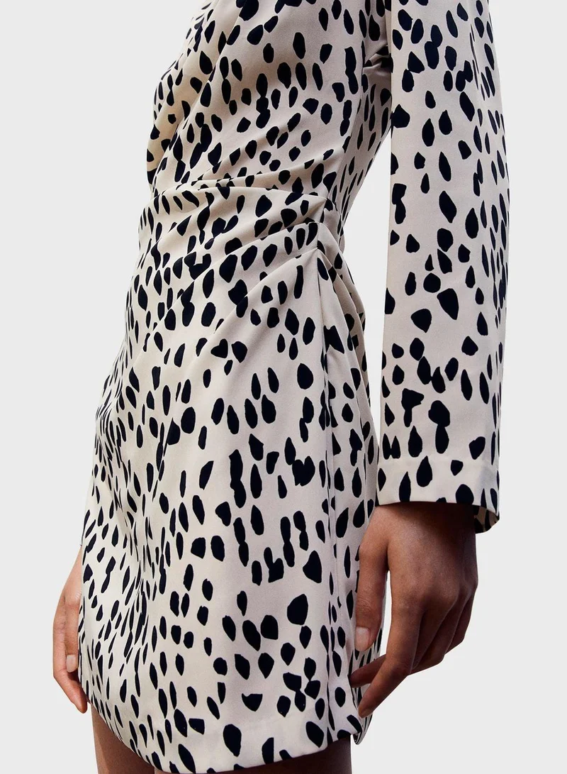H&M Printed Longsleeve Dress